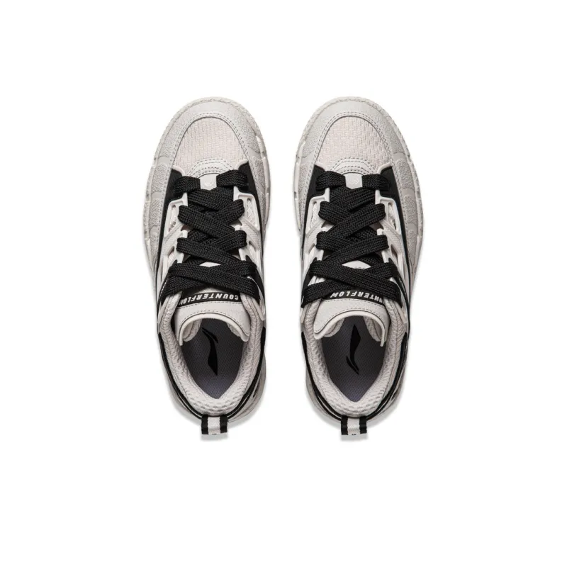 LiNing CF Tracing Collection, Yu3 SS Cushioning, Wear Resistant Low Top Skateboard Shoes Women's Gray Black-3