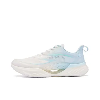 QIAODAN Flying Shadow Team2.0 Cushioning Wear Resistant Low Top Q KUNGFU Pro Sprint Running Shoes Men's White Blue