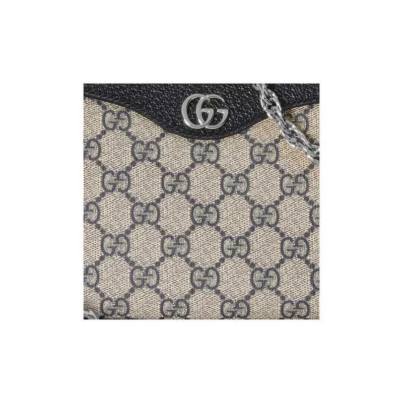 GUCCI Ophidia Canvas With Leather Shoulder Bag Handbag Small Size Women's Beige & Blue-8