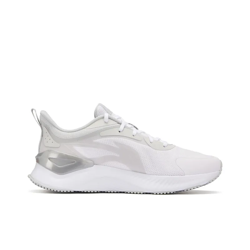 LiNing YueYing 3.0 Cushioned Wear Resistant Breathable Low Top Sprint Running Shoes Men's White Gray-1