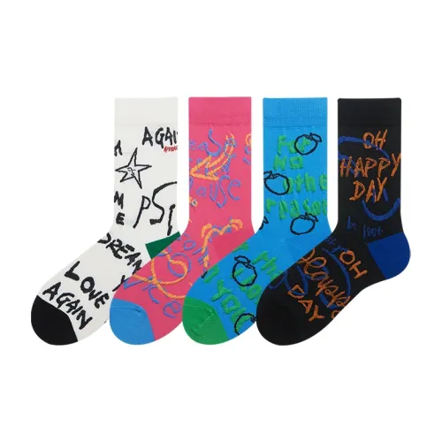 Hello Monday Mid-Calf Socks Women's 4 Pack