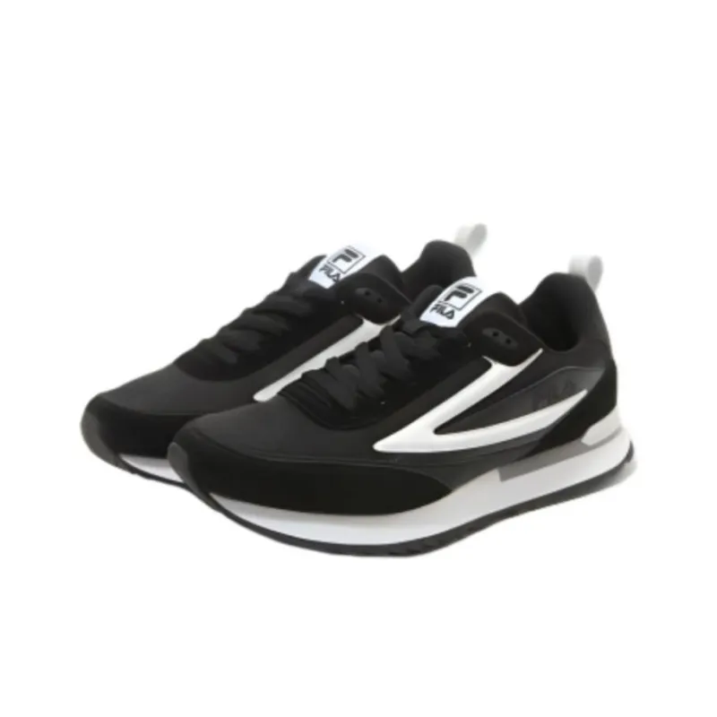 FILA Renno Shock Absorbers With Slip Resistant Features Low Top Running Shoes Women's Black White Korean Style-2