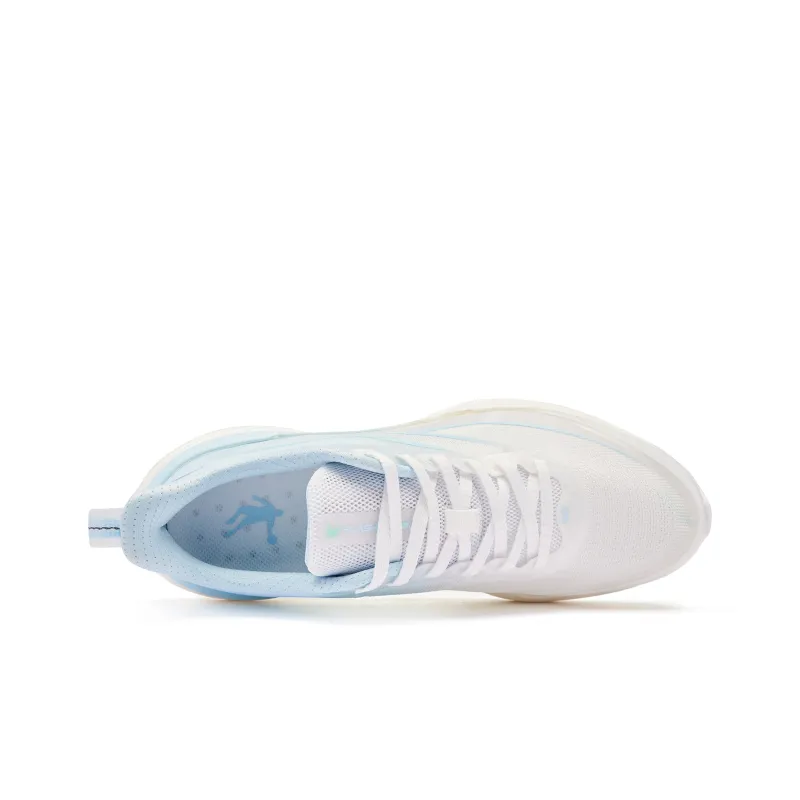 QIAODAN Flying Shadow Team2.0 Cushioning Wear Resistant Low Top Q KUNGFU Pro Sprint Running Shoes Men's White Blue-3