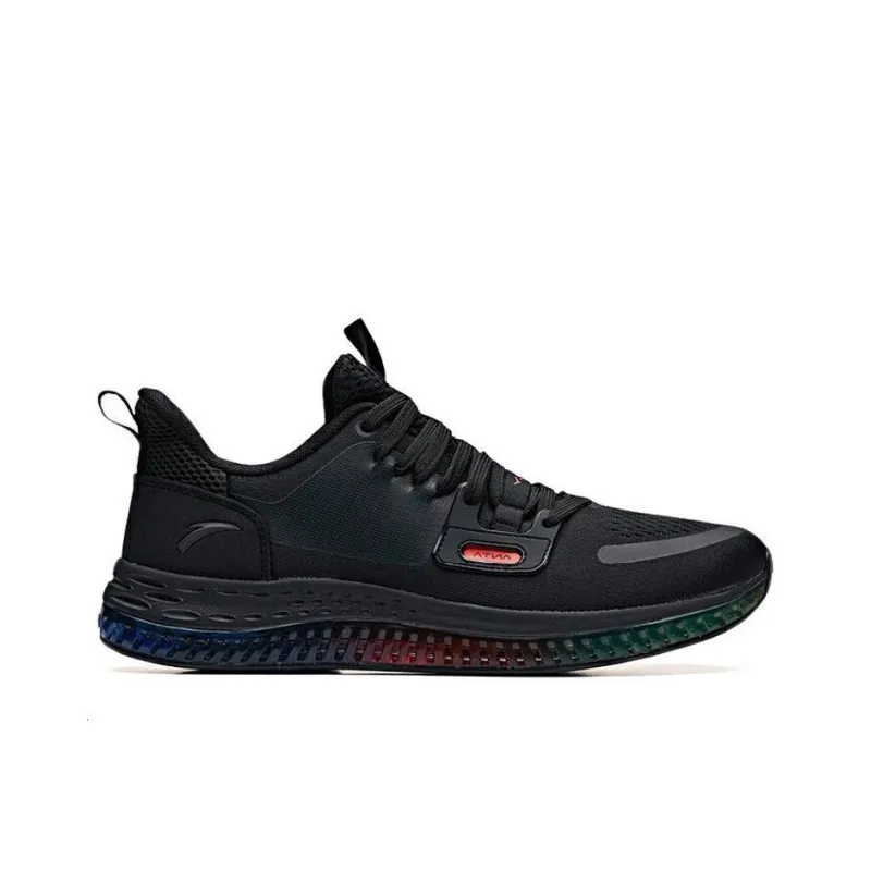 Anta Cushioning Coverage Rebound Low Top Running Shoes Men's Black Red-1