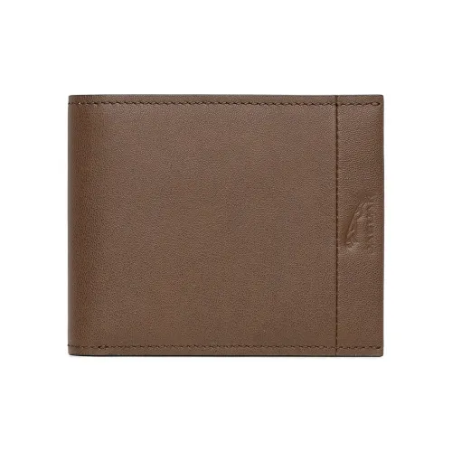 JAGUAR Cow Leather With Leather Wallet, Ticket Clip, Card Holder Regular Men's Coffee