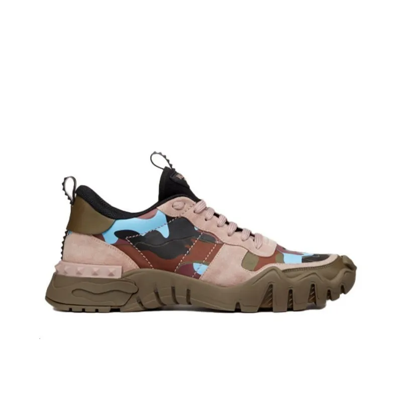 Valentino Rockrunner GARAVANI Lightweight Low Top Casual Shoes Men's Brown-1