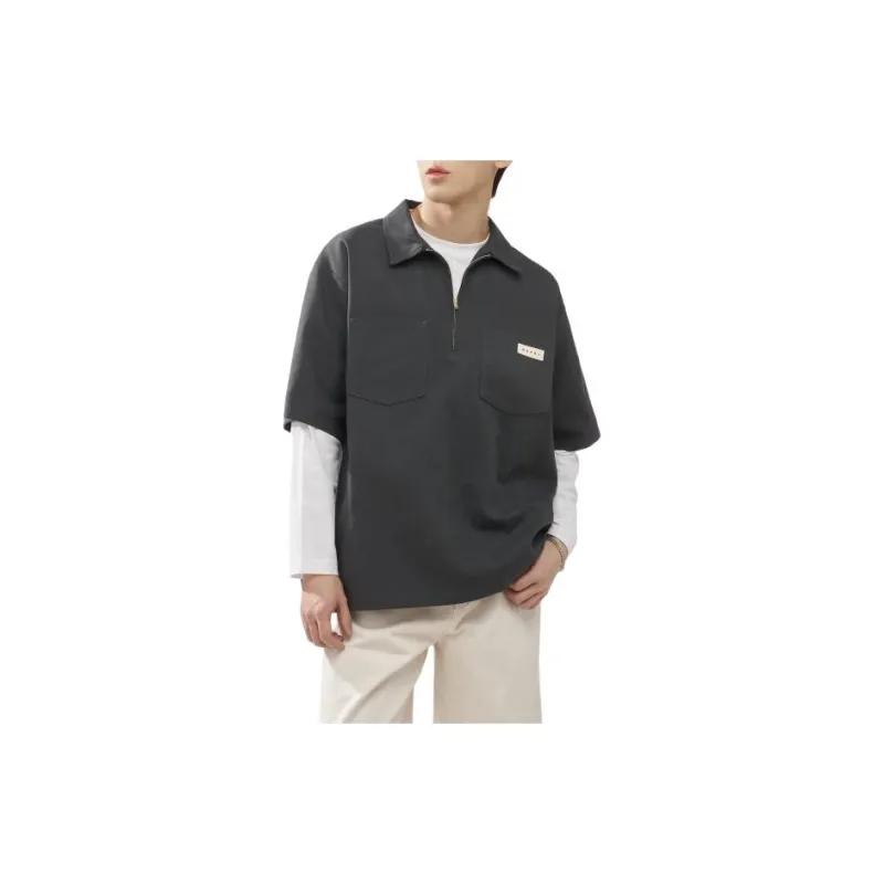 MARNI Workwear Gabardine Short Sleeve Zip Polo-1