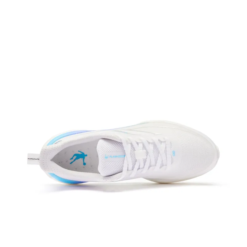 QIAODAN Flying Shadow Team2.0 Running Shoes Women's Low Top Jordan White Cirrus Blue-3