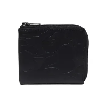 A BATHING APE Solid Camo Leather Iii Wallet Black
