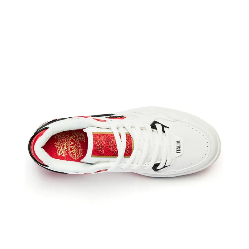 Kappa Cushioning Wear Resistant Low Top Skateboard Shoes Unisex White Red-3