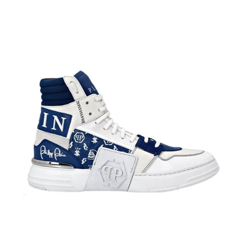 PHILIPP PLEIN Phantom Stylish Skateboarding Shoes Men's White Green-1