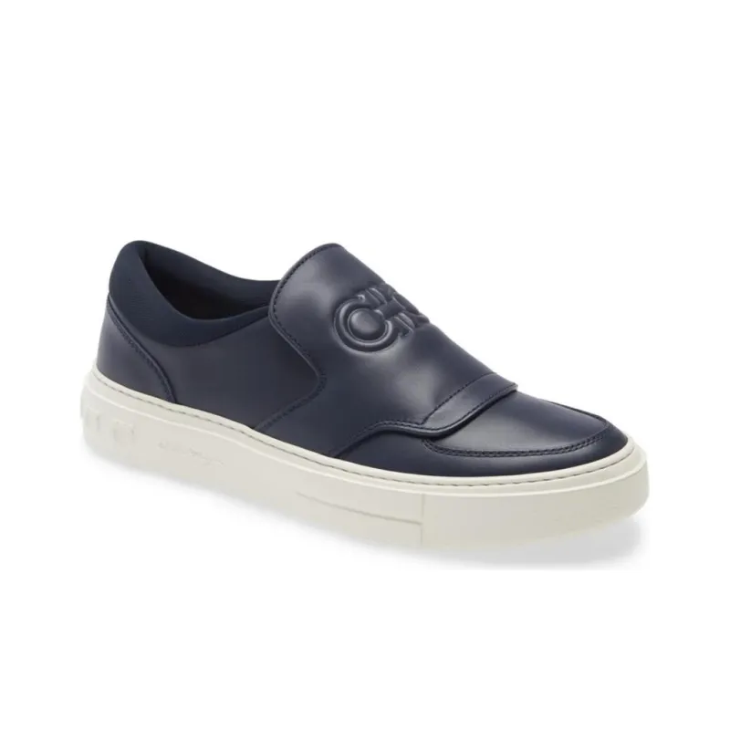 FERRAGAMO Stylish Skateboarding Shoes Men's Dark Blue-1