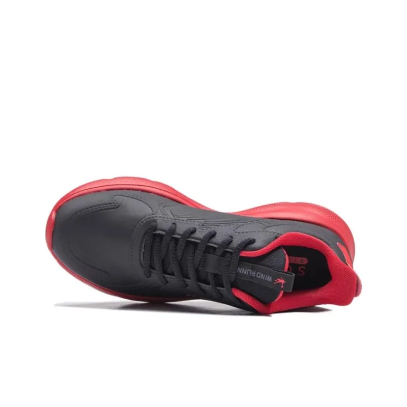 QIAODAN Cushioning Wear Resistant Low Top Running Shoes Men's Black Red-2