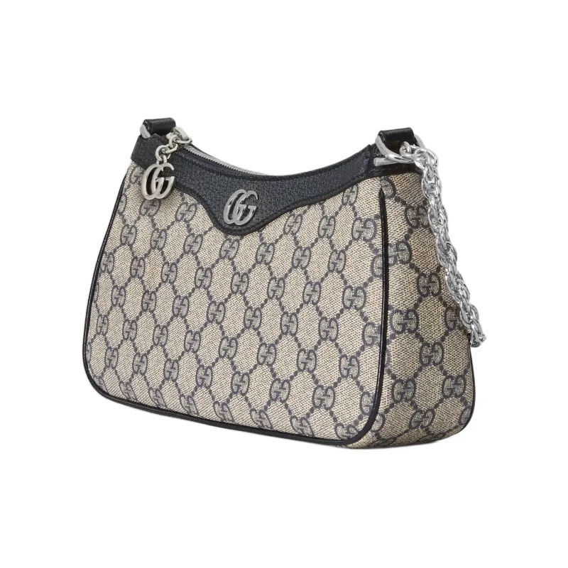 GUCCI Ophidia Canvas With Leather Shoulder Bag Handbag Small Size Women's Beige & Blue-2