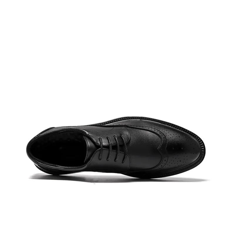 GZZ Dress Shoes Men Low Top Black-4