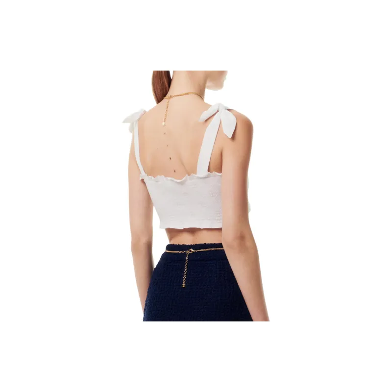 CHANEL 24 New Spring And Summer Arrivals Tank Tops Women's White-1