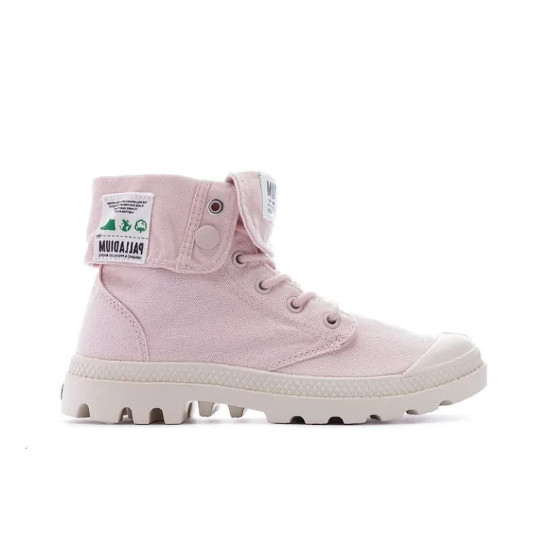Palladium Baggy Organic Wear Resistant High Top Canvas Shoes Unisex Light Pink-1