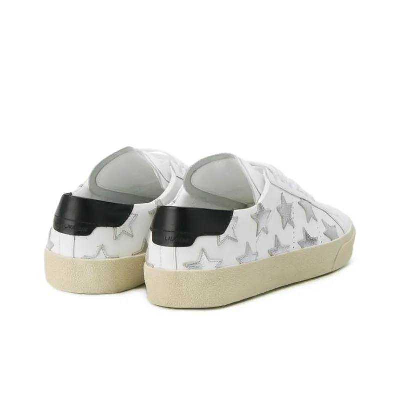 SAINT LAURENT Low Top Skateboard Shoes Women's Gray White-3