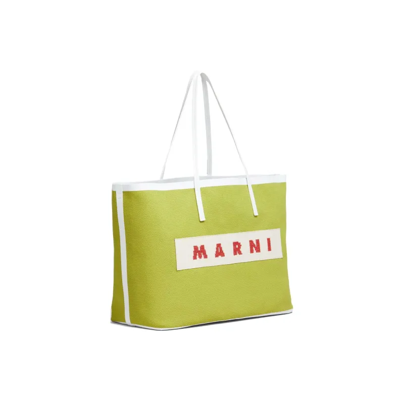 MARNI Small Janus Logo-embroidered Tote Bag-1