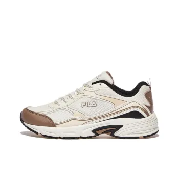 FILA Cushioning, Wear Resistant Low Top Casual Shoes Unisex Ecru Korean Style