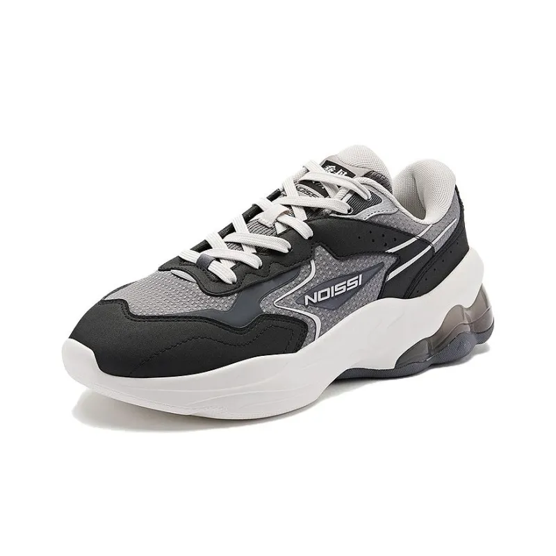 QIAODAN Non slip Lightweight Low Top Casual Shoes Men's Black Gray-1