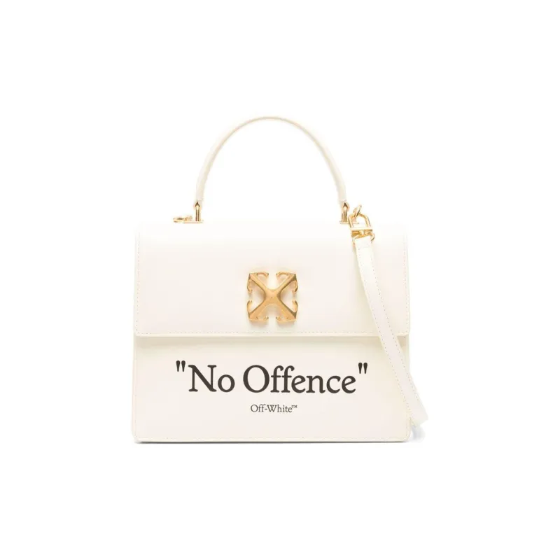 OFF WHITE Jitney 2.8 Quote Top Handle 'Beige/Black'-0