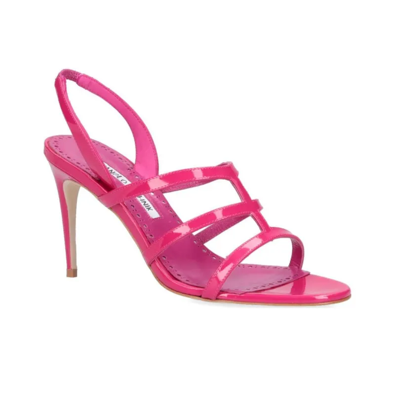 MANOLO BLAHNIK Artysa Strap Sandals 8cm Women's Rose Red-2