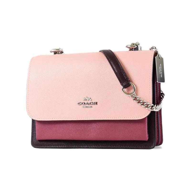 COACH Klare Leather Square Bag Portable Crossbody Bag Shoulder Bag Women's Pink-1