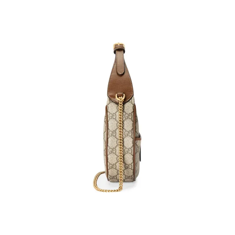 GUCCI Canvas With Leather Binding Crescent Bag, Handbag, Shoulder Bag Women's-2