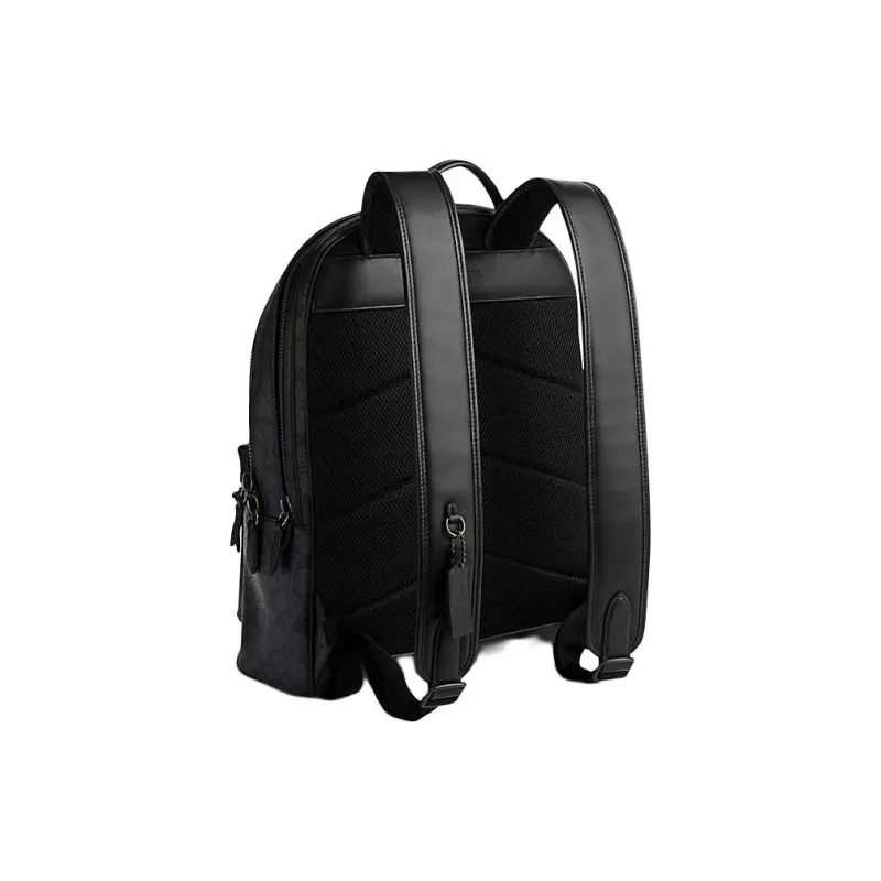 COACH Charter Artificial Leather Coated Canvas Backpack Men's Charcoal Gray-2