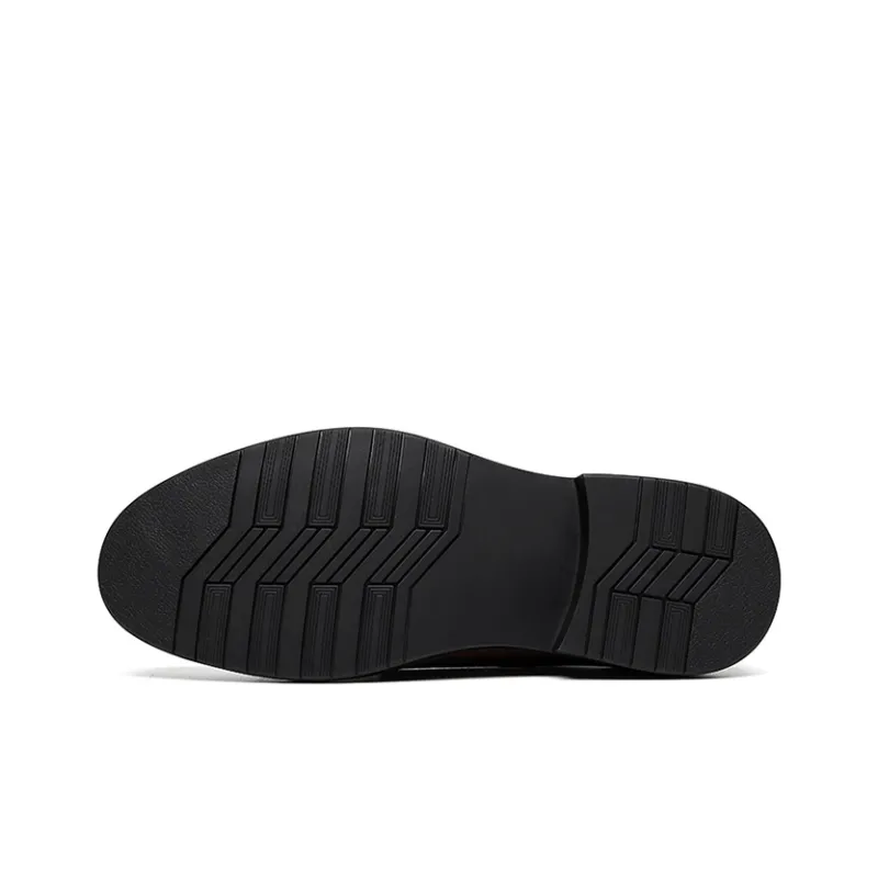 GZZ Dress Shoes Men Low Top Black/Brown-10