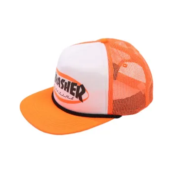 Thrasher Cotton Baseball Caps Unisex Orange