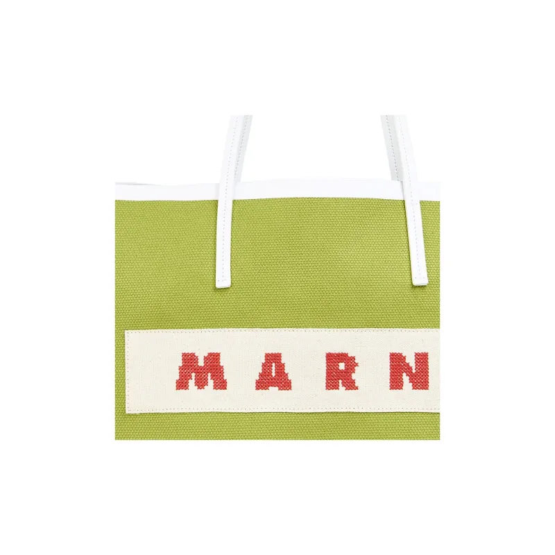 MARNI Small Janus Logo-embroidered Tote Bag-4