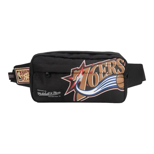 Mitchell & Ness Polyester One Shoulder Crossbody Fanny Pack Unisex Black