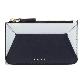 MARNI Logo print Leather Card Holder