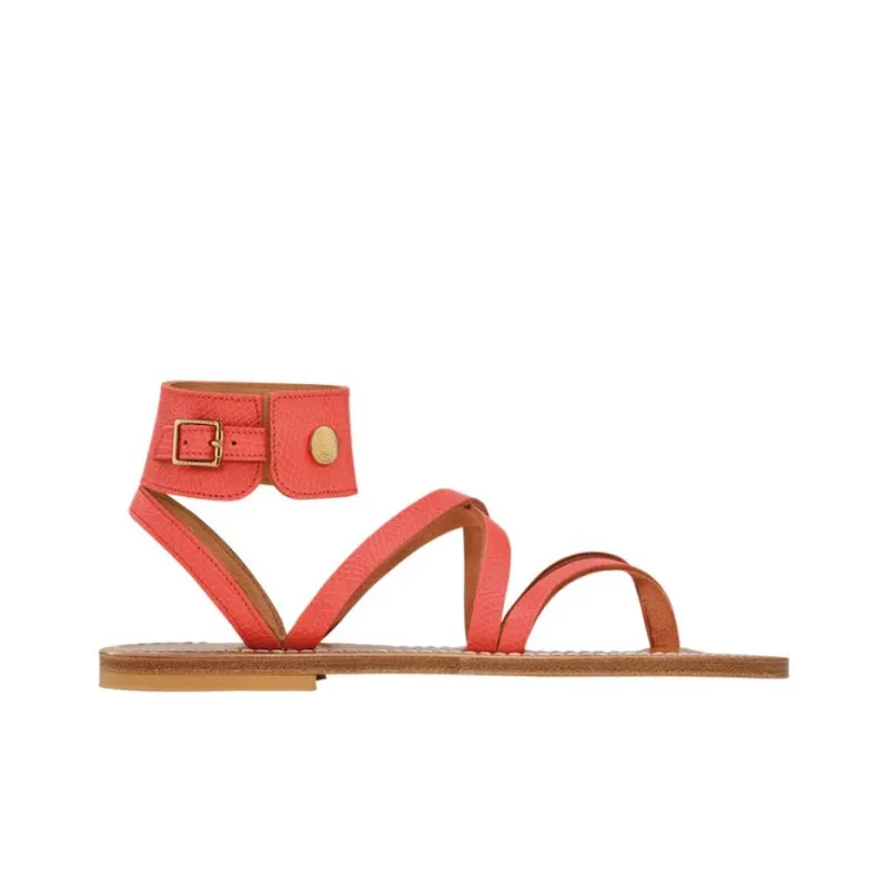 LONGCHAMP One Strap Sandals 1cm Women's Red-1