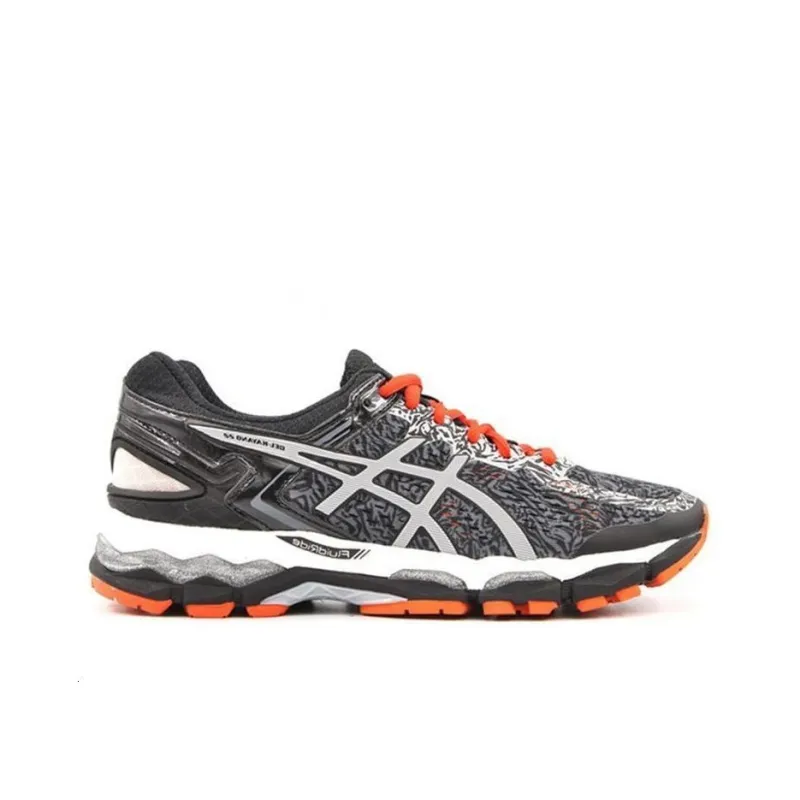 Asics Gel-Kayano 22 Wear-Resistant Low-Top Running Shoes Men's Black Silver Orange-1