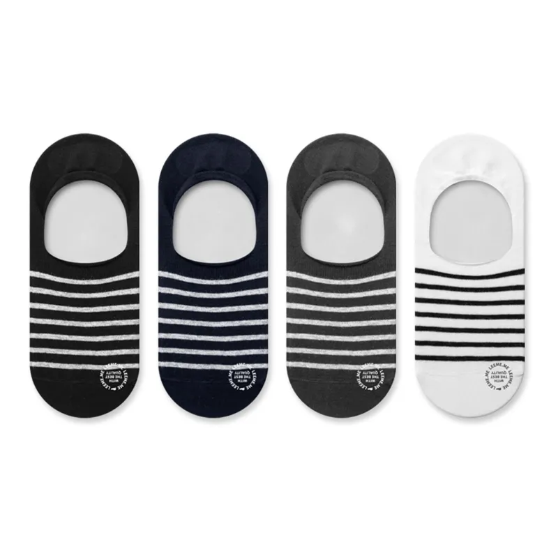 LEEME.ME No Show Socks Men's 4 Pack-0