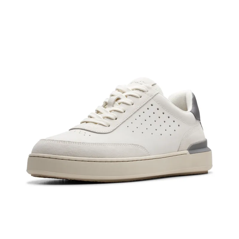 Clarks Low Top Skateboard Shoes Men's White-1