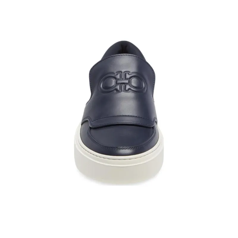 FERRAGAMO Stylish Skateboarding Shoes Men's Dark Blue-4