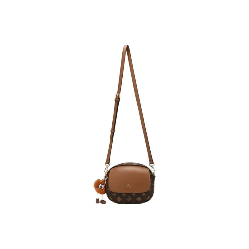 MEXICAN Polyurethane Crossbody Bag, Shoulder Bag Regular Women's Dark Brown/Ecru-7