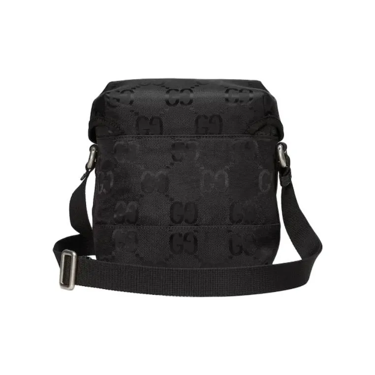 GUCCI Off The Grid Leather Recycled Nylon Messenger Bag Shoulder Bag Crossbody Bag Men's Black-8