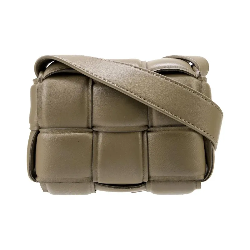 Bottega Veneta Lambskin Shoulder Bag Crossbody Bag Women's Umber-0