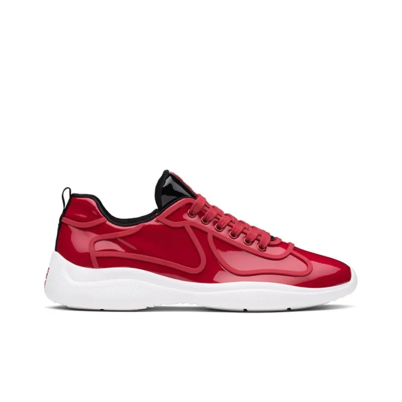 PRADA America's Cup Cushioning Anti-Slip And Wear-Resistant Low-Top Athletic Shoes Men's Red-1