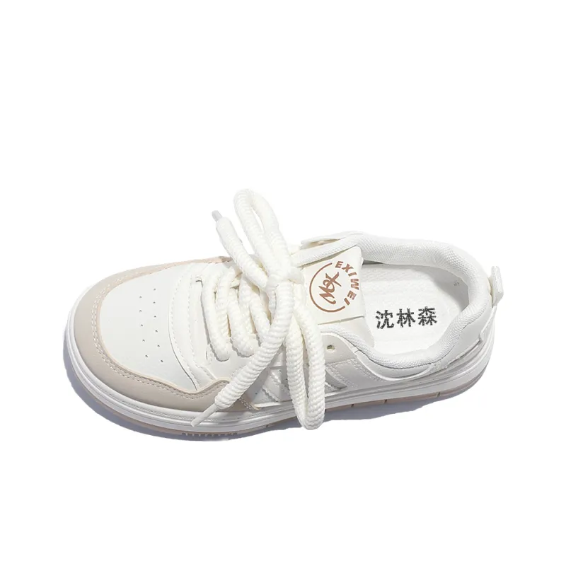 Shen Linsen Abrasion Resistant Waterproof Slip Resistant Low Top Skateboard Shoes Women's Beige Brown-3