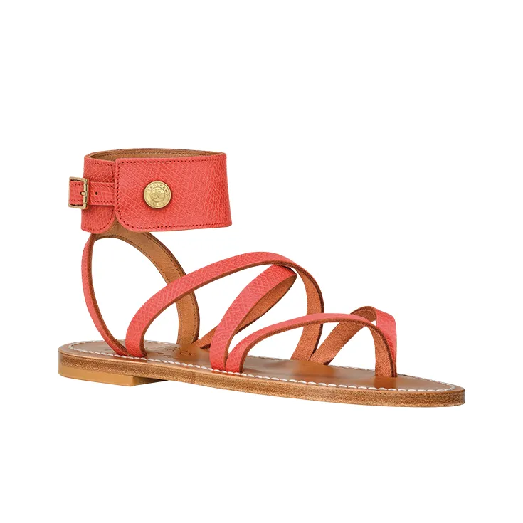 LONGCHAMP One Strap Sandals 1cm Women's Red-2