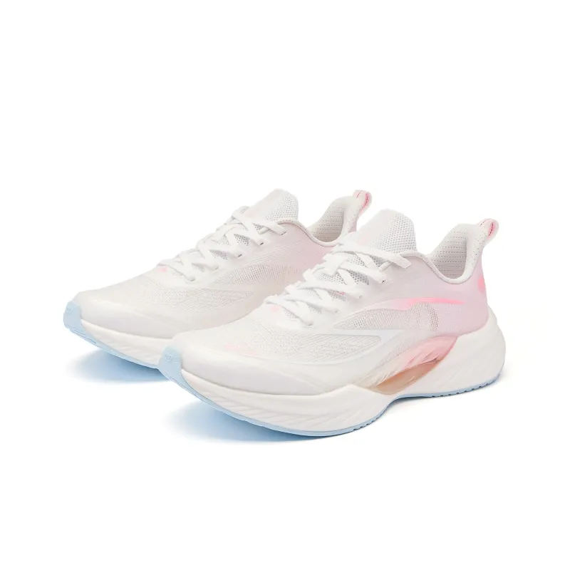 QIAODAN Flying Shadow Team2.0 Wear-Resistant Slip-Resistant Low-Top Q-KUNGFU PRO Running Shoes Women's White Pink-2