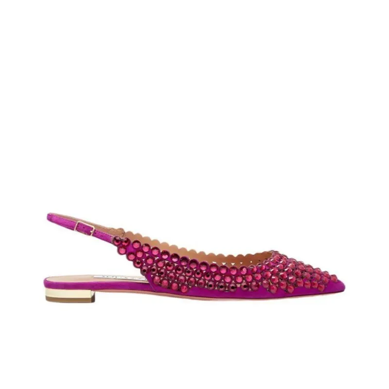 AQUAZZURA Tequila Flat Shoes Women's Pink-3