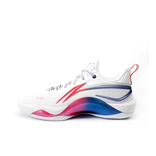 LINING Shining Basketball Shoes Unisex Low-Top White/Blue