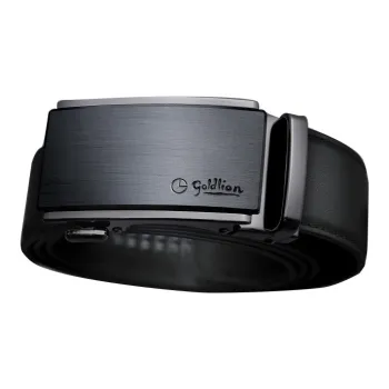 GOLDLION Top Grain Cow Leather Belts Unisex Black 3.5CM